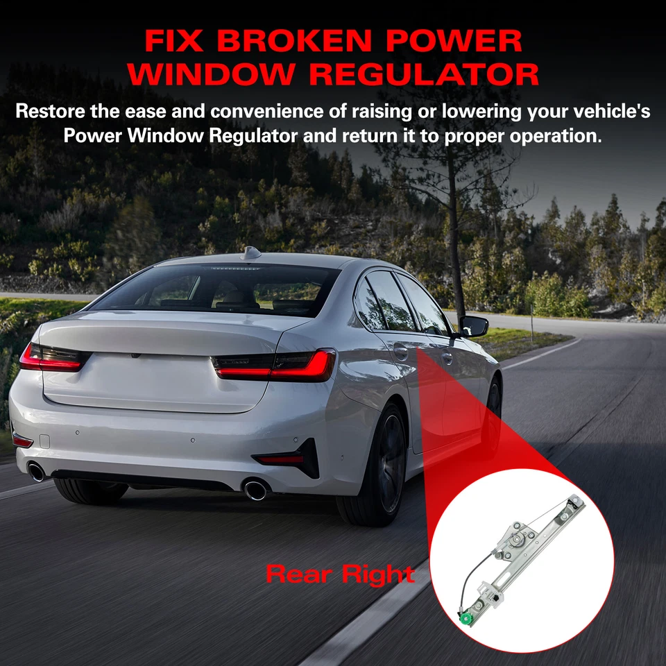Rear Passenger/RH Window Regulator W/o Motor For 2006-11 BMW 325i 328i 749-469 - Imagem 4 de 4
