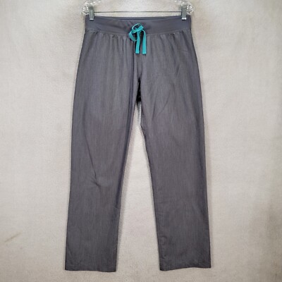 Figs Womens Technical Collection Livingstone Flat Front Gray Scrub Pants Size S