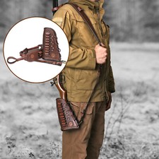 Tourbon Leather Rifle Buttstock Cheek Rest w/ Cartridge Holder Gun Sling 1 Set