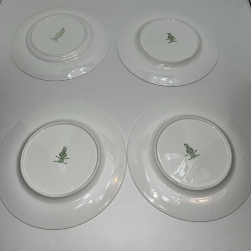 Royal Doulton China Tiara 7 7/8" Salad Dessert Plates Platinum Trim Set of 4 - Picture 8 of 10