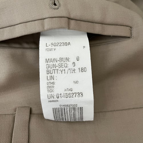 Ralph Ralph Lauren Pants Mens 38x32 Beige 120s & Cashmere Pleated Cuffed - Picture 5 of 17