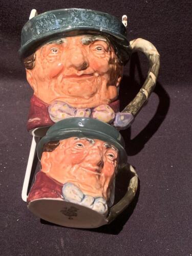Tony Weller 2 Vintage Royal Doulton Figural Toby Mugs 3" & 2" - Imagen 1 de 1
