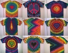 New Tie Dye Youth M Short Sleeve T-shirt Gildan or Alstyle 100 Cotton