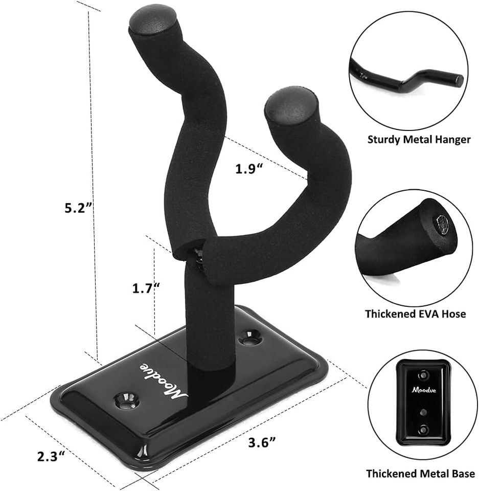 Guitar Wall Mount 4Pack, Metal Guitar Hanger, GuitarShaped Guitar