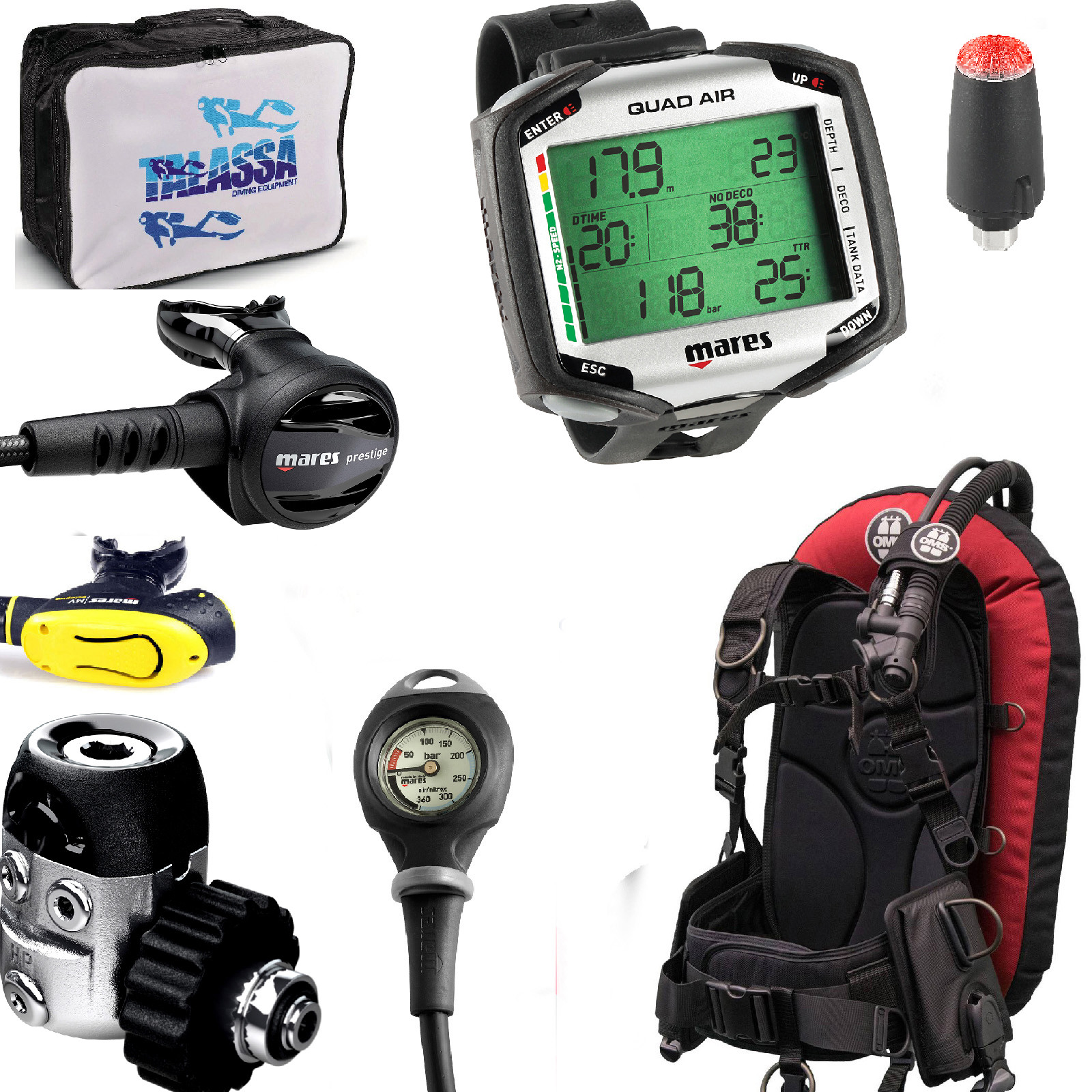 RO1 85 Mares Erogatore PRESTIGE 15x DIN300 COMPUTER QUAD AIR SONDA BCD OMS red RO1 85 Mares Erogatore PRESTIGE 15x DIN300 COMPUTER QUAD AIR SONDA BCD OMS red