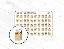 2300~~Grocery Bags Planner Stickers.