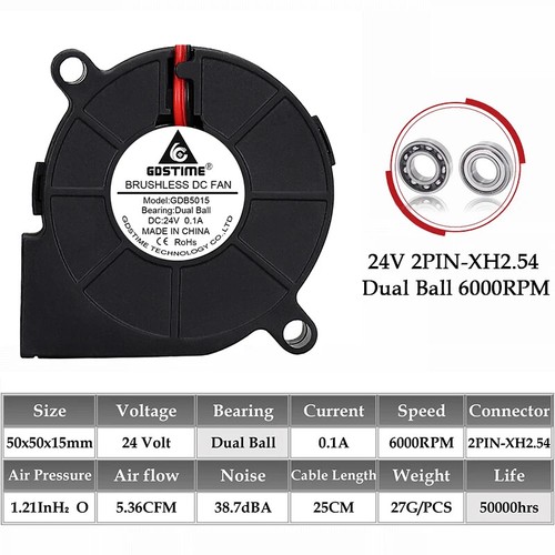 3D Printer Accessories Fan 50MM Brushless DC Cooling Fan 5CM 5015 Cooler Fans - 第 17/17 張圖片