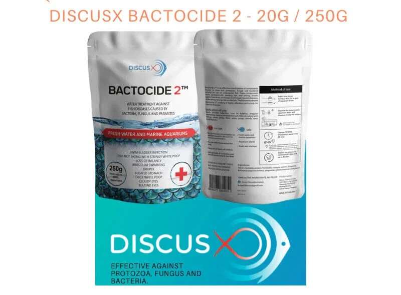DISCUS X - BACTOCIDE 2 -20G - DISCUS FISH -NATURAL BACTERIA DESTROYER (INTERNAL) - Image 2 of 2