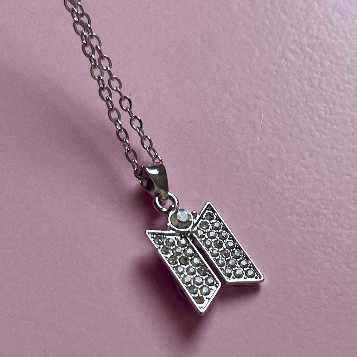 BTS logo silver coloured Jungkook Jimin V Cute ARMY kpop  gift