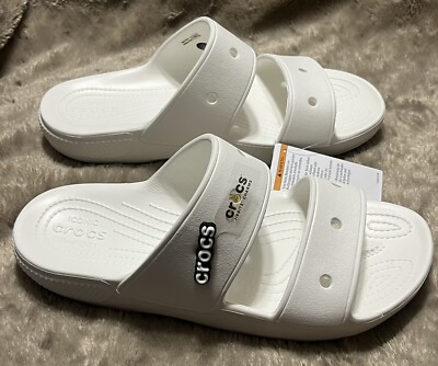 グッチ NEW Crocs Classic Slide Sandals White With Charm 206761 Unisex