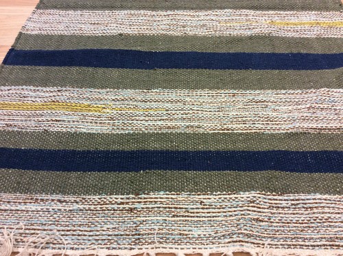 ALFOMBRA Durrie 60x90 cm azul étnico telar a mano 100 % algodón telar a mano - Imagen 2 de 5