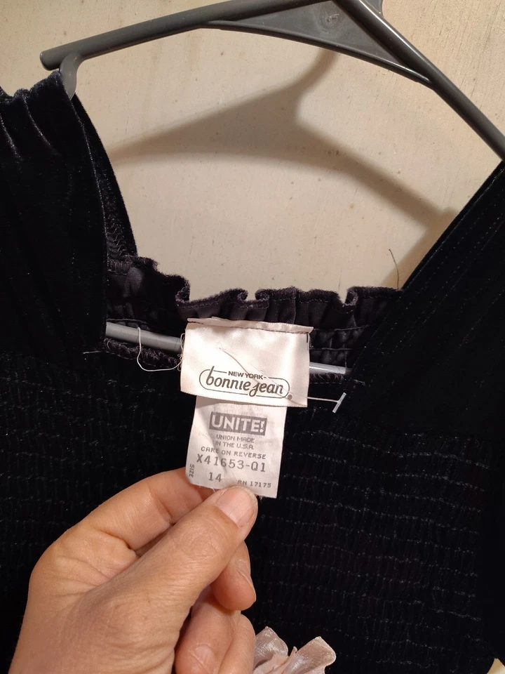 De Colección New York Bonnie Jean Niñas Talla 14 Mediano Negro 90% Poli 10% Spandex Foto 2 de 4