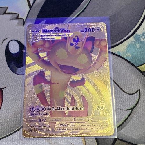 Pokemon Meowth VMAX GOLD Foil Card New EBay