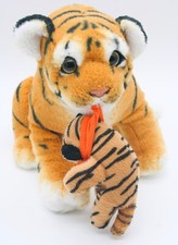Juguetes de peluche para bebé y madre tigre mamá 14"Lx9"T bebé 4"L