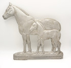 Aluminum Horse & Foal Mailbox / Fence Outdoor Art Piece Single Sided