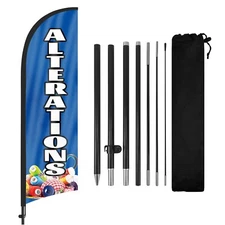 FSFLAG Alterations Feather Flag Banner 8FT Advertising Sign with Pole and Stake