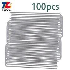 100 Pack 6" 11 Gauge Garden Stakes Galvanized Sod Staples Landscape Staples