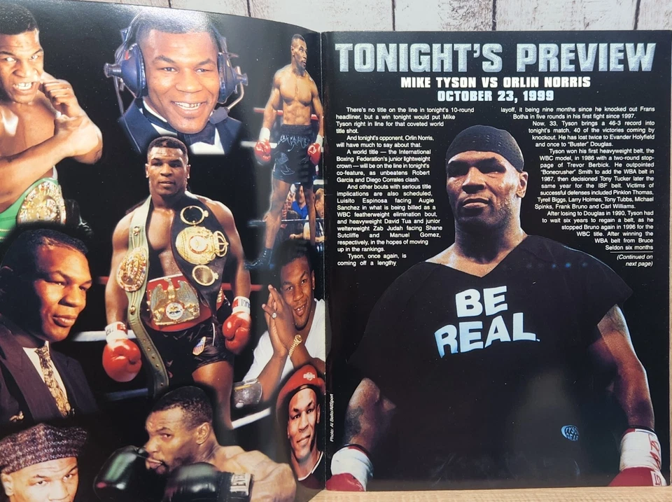 Mike Tyson-Orlin Norris 1999 Official Program LeRoy Neiman Cover Art - Image 3 of 4