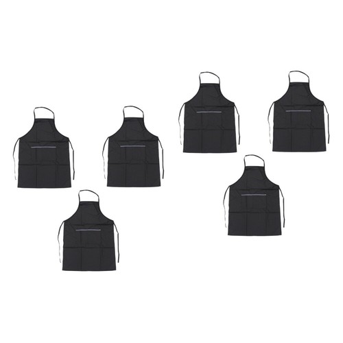 Tablier Imperméable Noir Taille Unique Unisexe - Vêtement De Travail Coiffeur Salon De Beauté