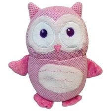 Breathable Baby Pink Mesh Owl Plush Chime Baby Rattle Stuffed Animal  Toy 6"