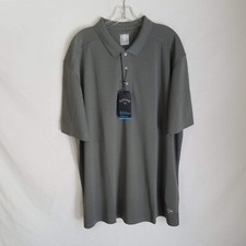 NEW Callaway Opti Dri Gray Polyester Polo Golf Shirt Men's Size 2XL NWT