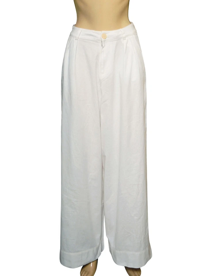 Posse Pants S 6 Women's Casual Wide-Leg High-Rise Pleated Long Trouser NEW 34776