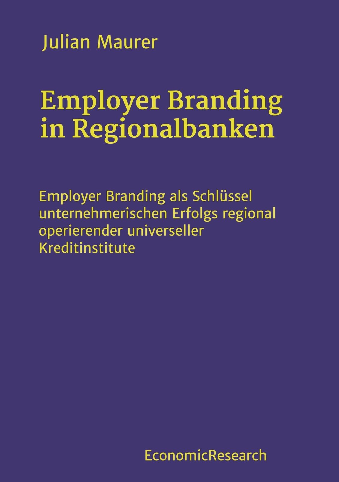 Thumbnail - Employer Branding In Regionalbanken Julian Maurer Taschenbuch