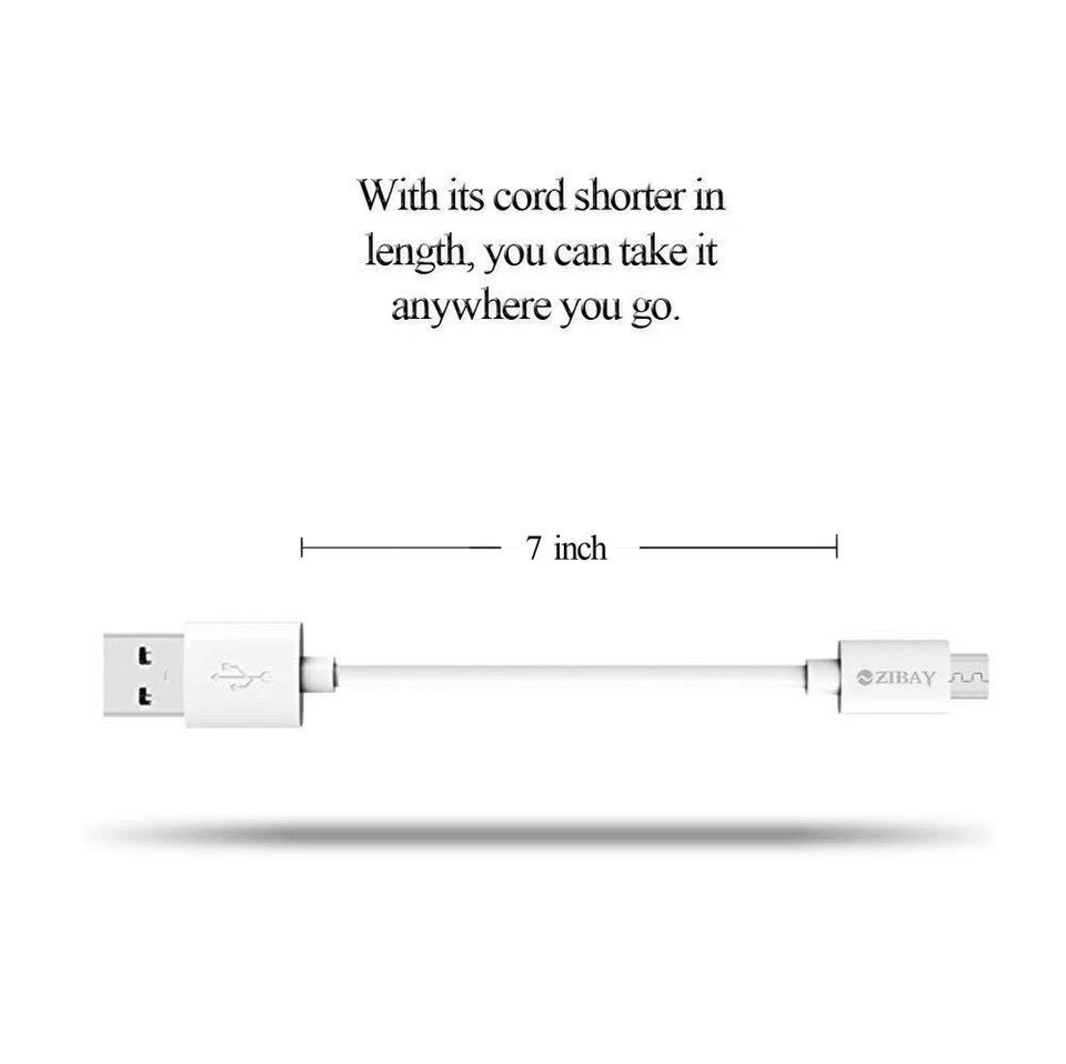 Short Micro USB Cable 5-Pack 7-Inch Short Micro USB to USB 2.0 Charging Cable... - Imagem 3 de 4