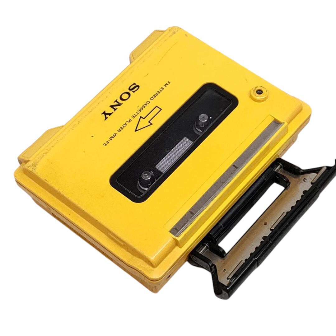 vintage] SONY WALKMAN WM-F5 Sports Walkman Yellow Cassette