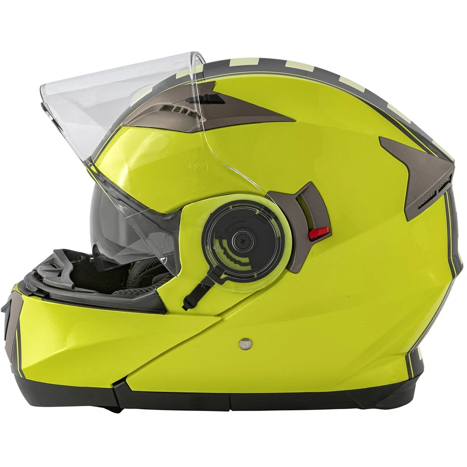 Casco Abatible Touring Moto Grafica Aprobado ECE 22 Visera Doble Fluo - Imagen 3 de 4