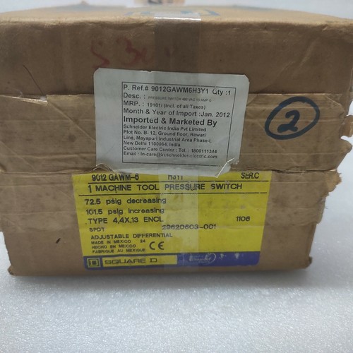 SQUARE-D 9012 GAWM-6 H3Y1 PRESSURE SWITCH 9012GAWM6H3Y1 - Picture 2 of 10