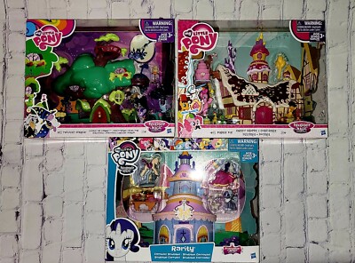MY LITTLE PONY Rarity Boutique, Pinkie Pie Shoppe, Twilight Oak Library, U Pick 