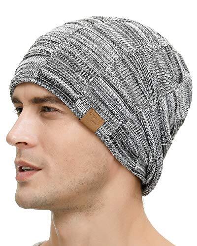Slouchy Beanie for Men Winter Hats for Guys Cool Beanies One Size Light Grey - Picture 6 of 6