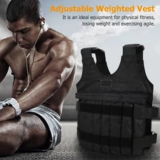 Adjustable Weighted Vest 20kg Max Load Workout Fitness Training Waistcoat