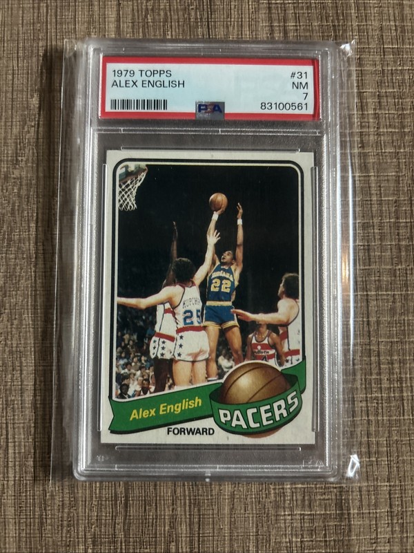 1979 TOPPS BASKETBALL #31 ALEX ENGLISH RC | PACERS | HOF | PSA 7 NM VINTAGE
