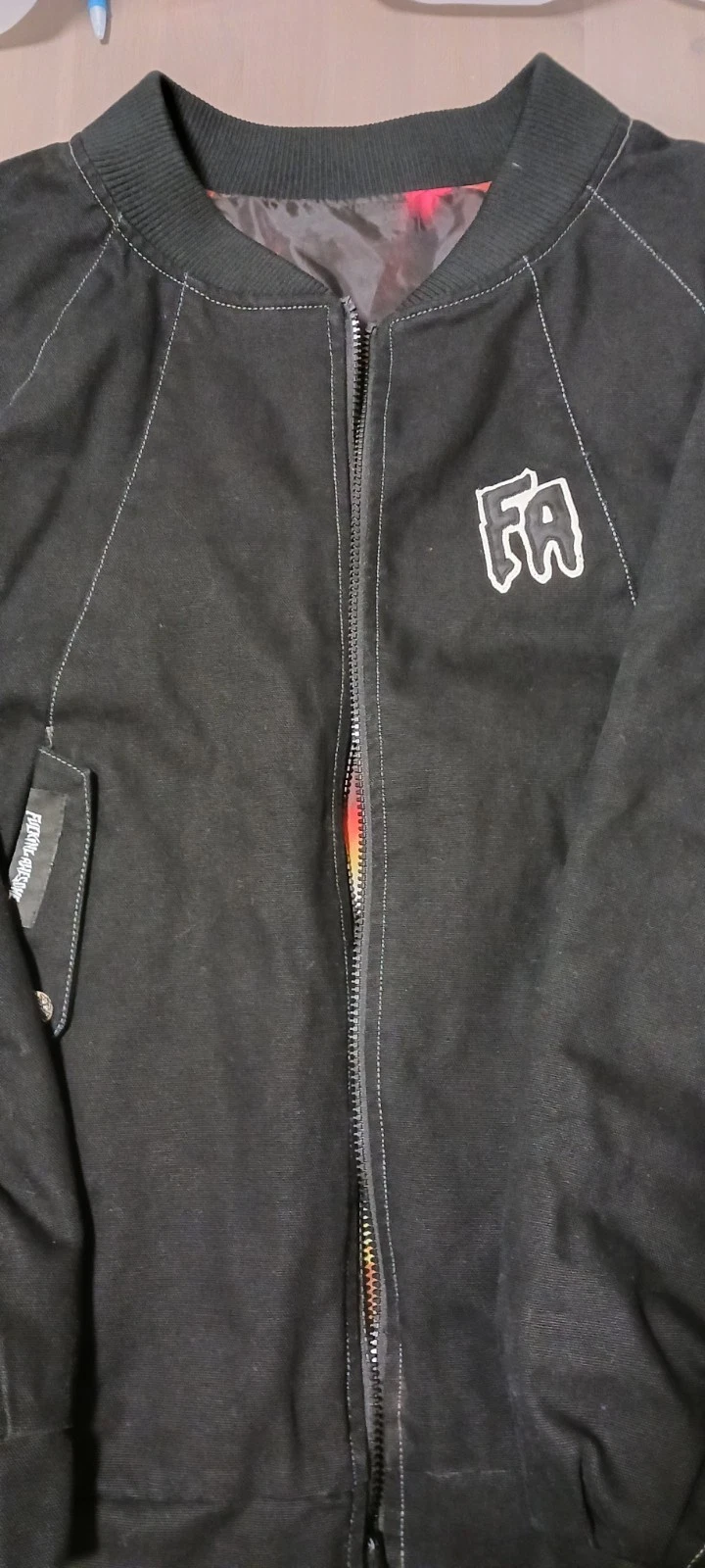 FA F*CKING AWESOME NEW WITH TAGS REVERSIBLE BOMBER-BLACK MEDIUM - product detail image 2