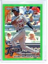 Austin Jackson Green Refractors Rookie /599 2010 Topps Chrome #177