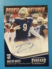 2021  Panini Threads Daelin Hayes RC AUTO #TS-DHA Notre Dame 🔥🔥