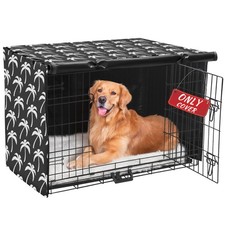 Dog Crate Cover - Double Door Waterproof Pet Kennel, Durable 600D Polyester P...