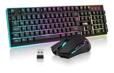RedThunder K10 Kabelloses Gaming Tastatur und Maus Set, QWERTZ DE Layout
