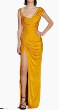 Versace Gown Medusa Liquid Jersey Sz 40/4 Marigold $4490