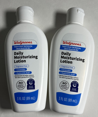 2x Walgreens Ceramide Daily Moisturizing Lotion-Fragrance Free- 3 oz. NEW