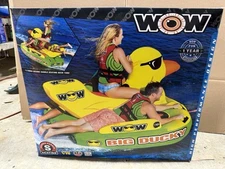WOW Sports Big Ducky 3 Person Towable Water Tube For Pool and Lake (18-1140) NEW