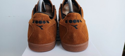 MENS RETRO VINTAGE DIADORA TOKYO MUSTARD SUEDE/BLACK TRAINERS UK 8 - Picture 6 of 24