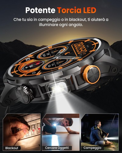 Smartwatch Uomo Militare BANLVS 1000mAh AMOLED 1.91 Pollici Chiamate Bluetooth prezzo ebay