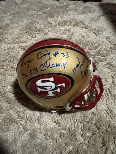49ers Roger Craig Signed Mini Helmet San Francisco  3xSB champs 1000/1000 “85”