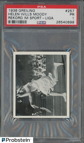 1936 Greiling Rekord Im Sport Liga Tennis #257 Helen Wills Moody PSA 1 PR