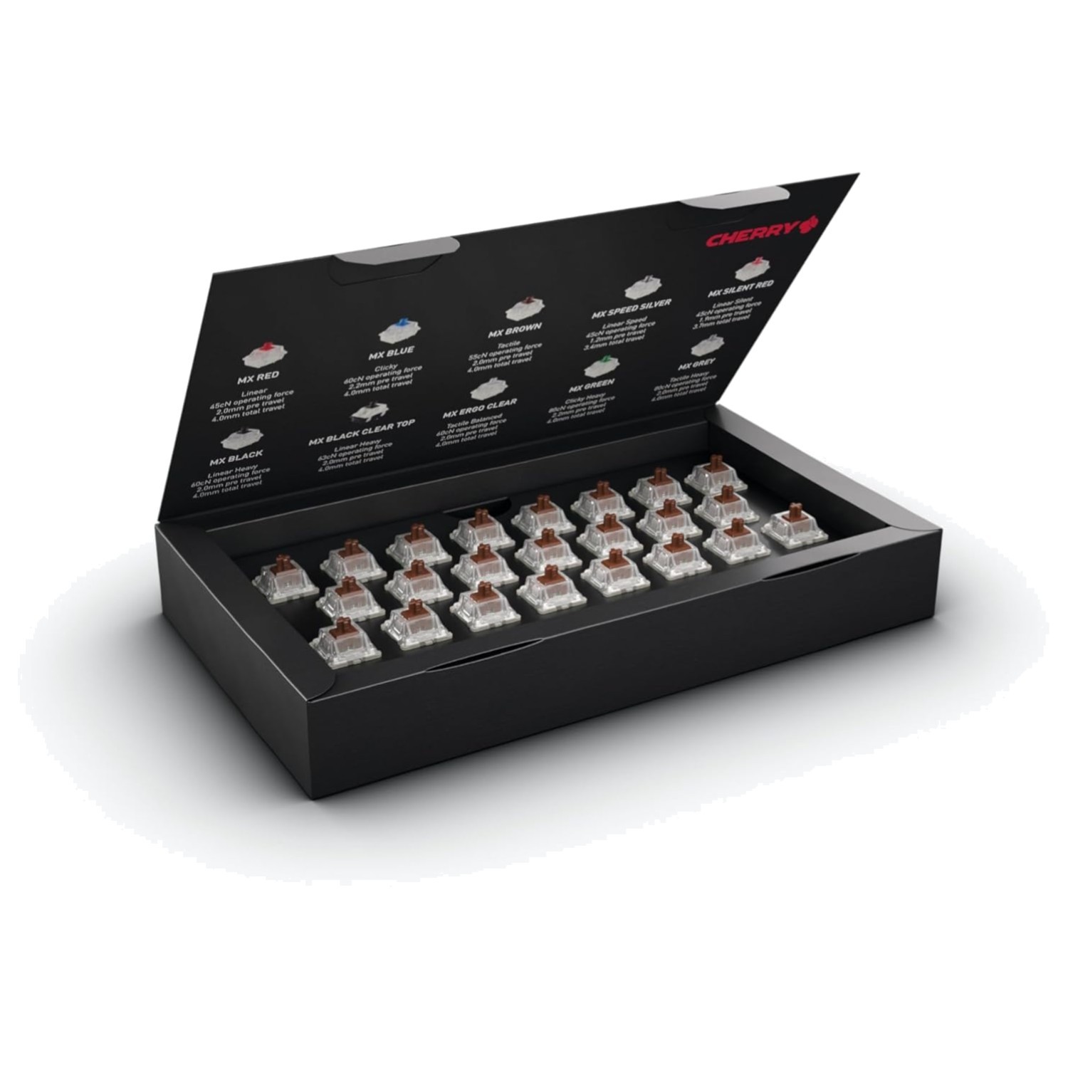 Cherry MX Brown RGB switch clavier mécanique pack touches marron interchangeables