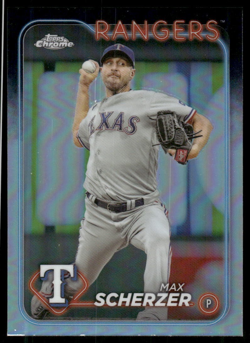 Max Scherzer 2024 Topps Chrome #37 Refractor Texas Rangers Baseball Card