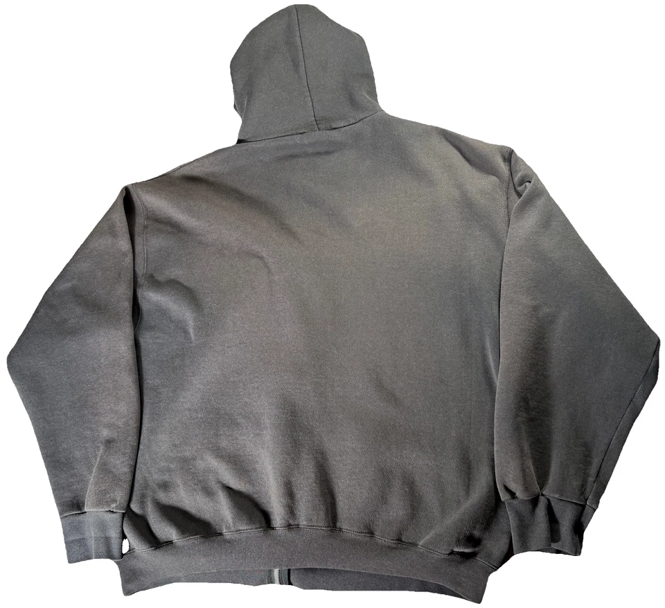 VTG 90s Hoodie Sweatshirt Blank Pro Spirit Sz 2XL Full Zip Black Made in USA - Image 3 of 4